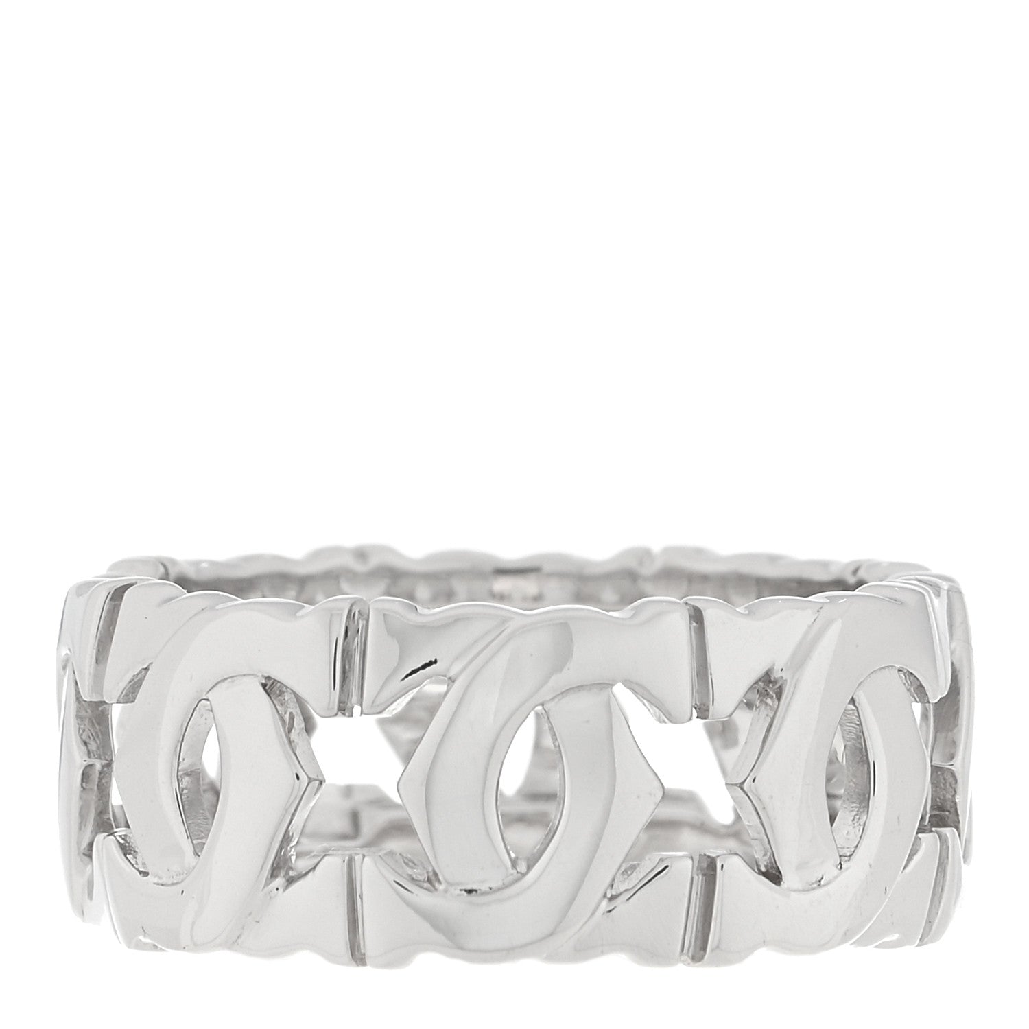 Cartier 18K White Gold Entrelaces Ring 53 6.25 1 of 4