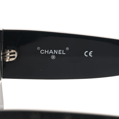 Chanel Acetate Sequin Rectangle Sunglasses 71407 Black 5 of 8