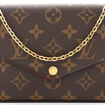 Louis Vuitton Monogram Pochette Felicie Chain Wallet Fuchsia 9 of 12