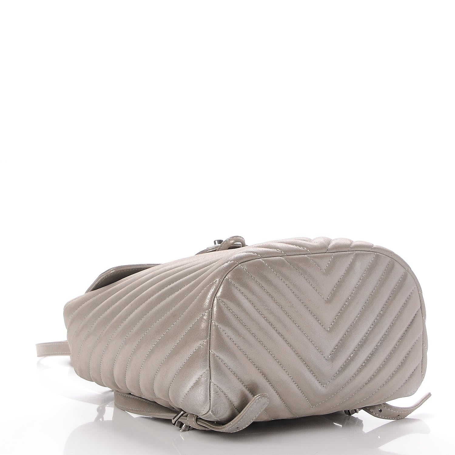 Chanel Metallic Calfskin Chevron Quilted Small Urban Spirit Backpack Silver 4 of 7