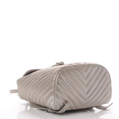 Chanel Metallic Calfskin Chevron Quilted Small Urban Spirit Backpack Silver 4 of 7
