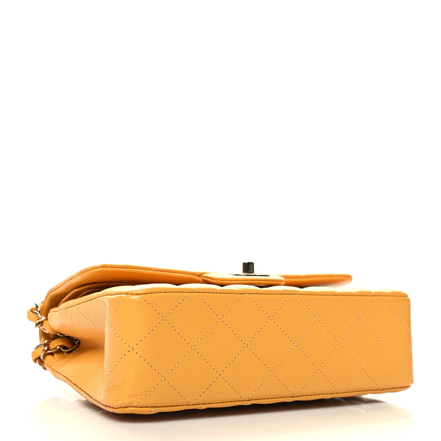 Chanel Caviar Quilted Small Double Flap Yellow 4 of 10