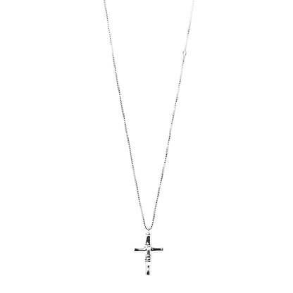 Gucci Sterling Silver Bamboo Cross Pendant Necklace 1 of 5