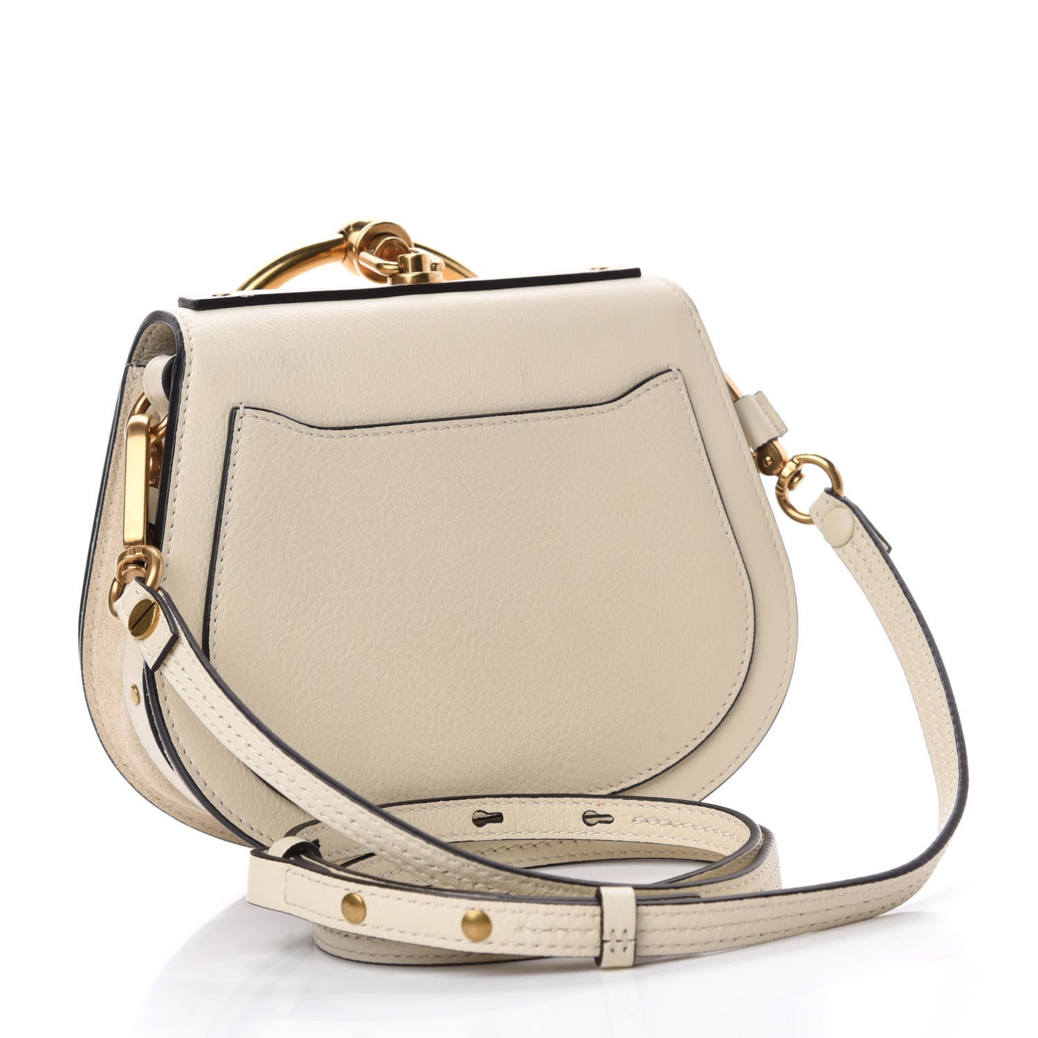 Chloe Calfskin Suede Small Nile Bracelet Bag Off White 3 of 9