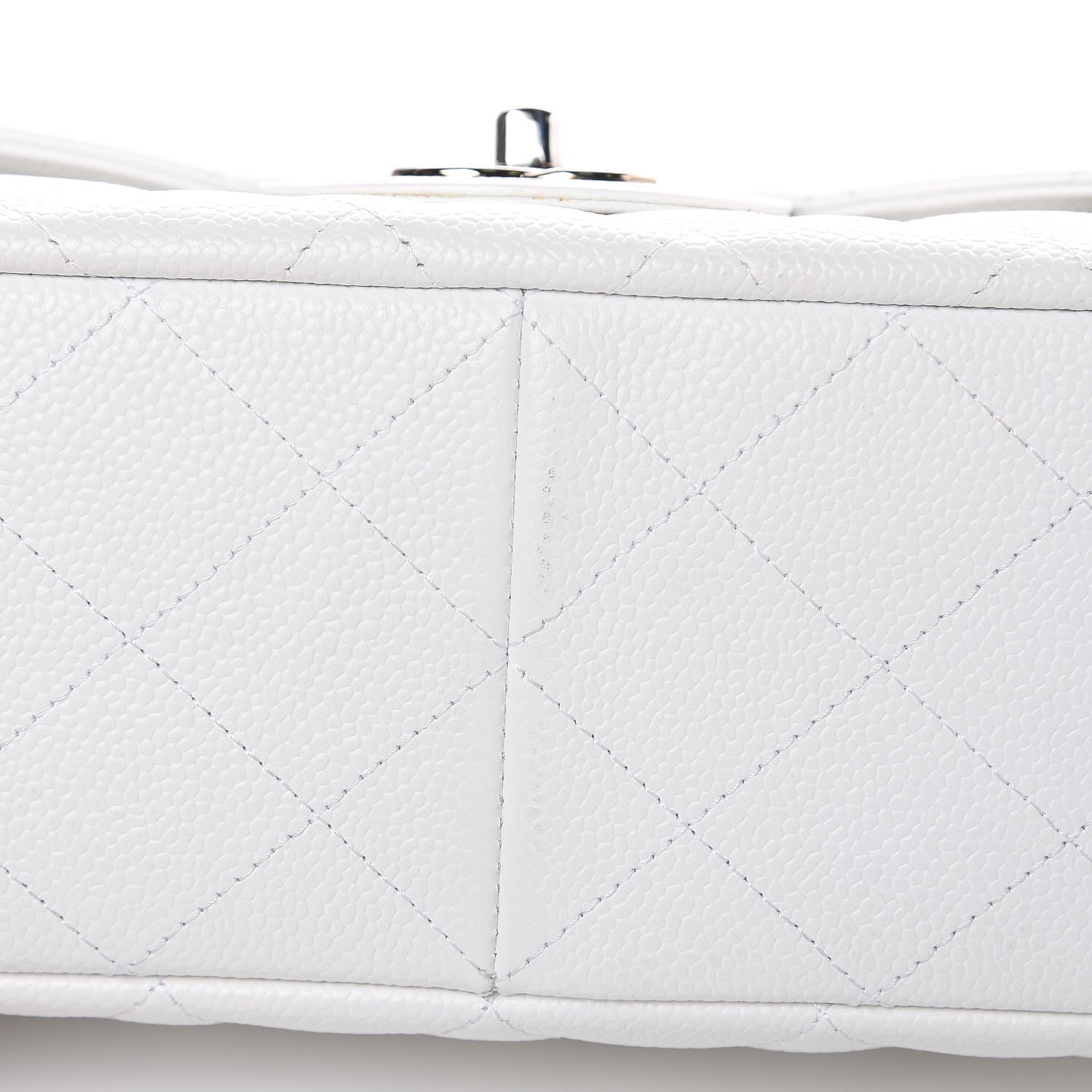 Chanel Caviar Quilted Jumbo Single Flap White 10 of 11