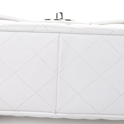 Chanel Caviar Quilted Jumbo Single Flap White 10 of 11