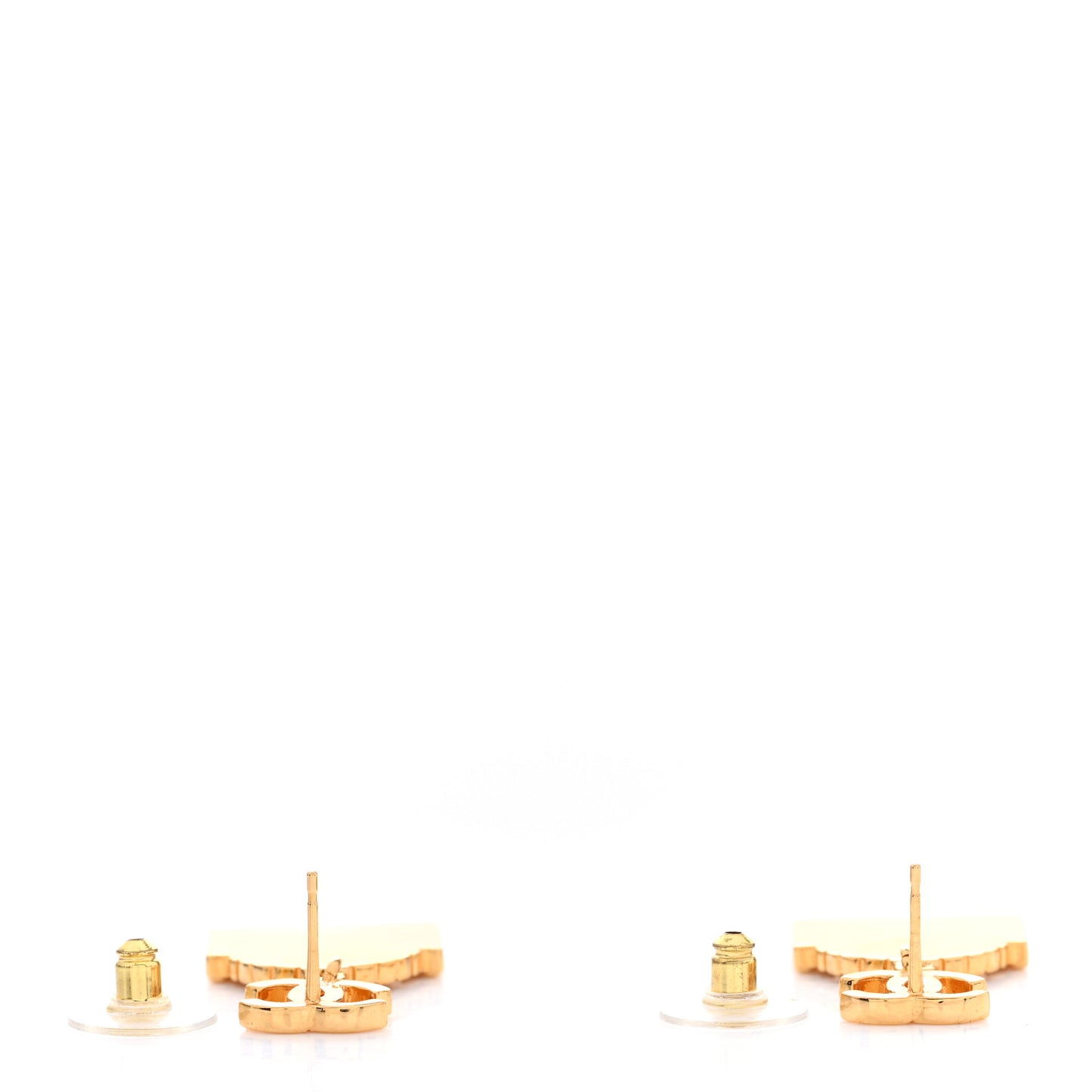 Metal CC Rue Cambon Drop Earrings Gold