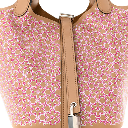 Hermes Swift Lucky Daisy Picotin Lock 18 PM Chai Rose White 8 of 11