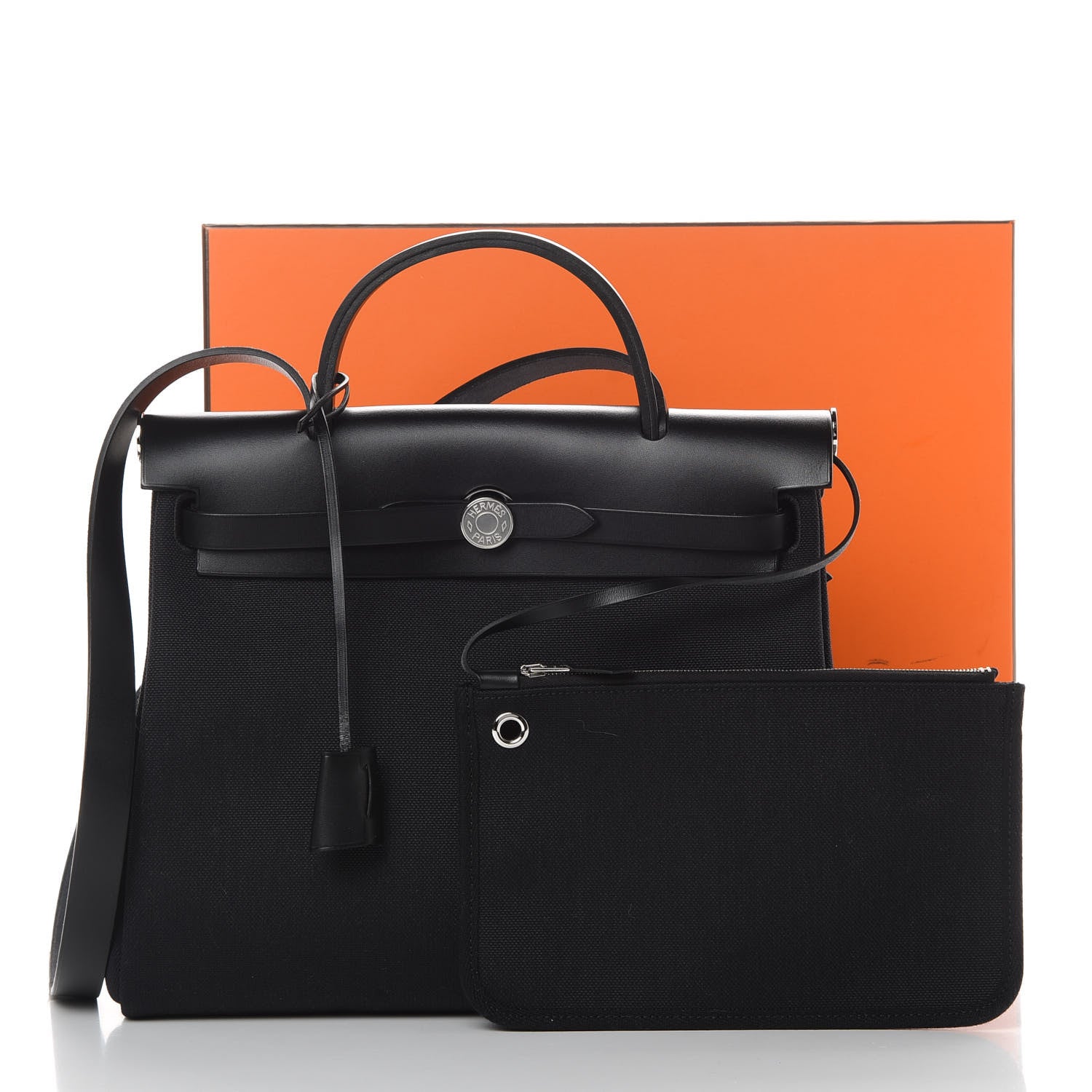 Hermes Military Toile Vache Hunter Herbag Zip PM 31 Black 12 of 12