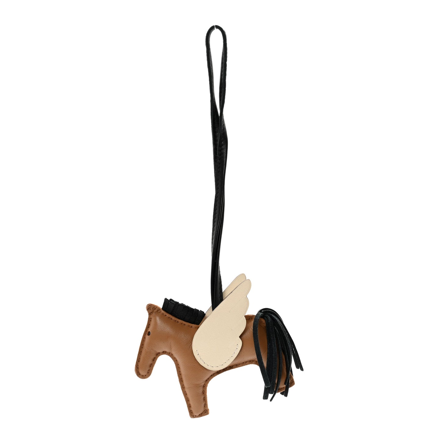 Milo Lambskin Grigri Rodeo Pegase Horse Bag Charm PM Sesame Black Nata