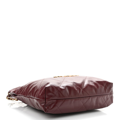 Chanel Shiny Calfskin Quilted Small Chanel 22 Burgundy 5 of 13