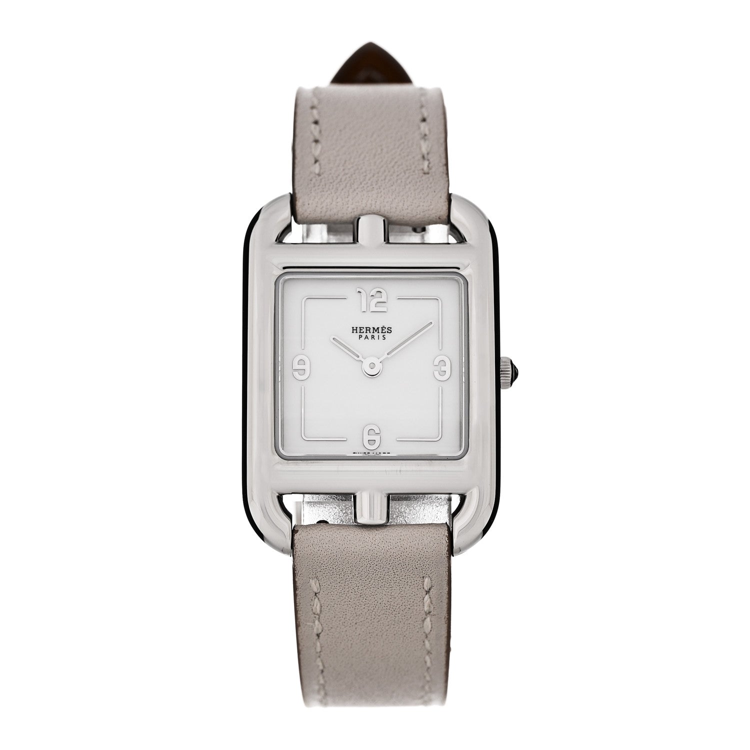 Hermes Stainless Steel Swift 23mm Cape Cod Quartz Watch Gris Perle
