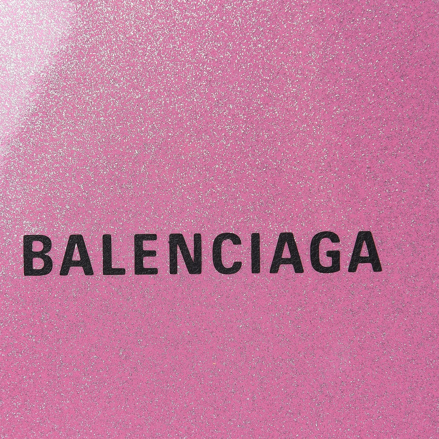 Balenciaga Varnished Glitter Calfskin Logo Shopping Phone Holder Bag Old Rose 8 of 9