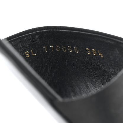 Saint Laurent Grosgrain Carlyle Leopard Slide Sandals 38.5 Black 7 of 9