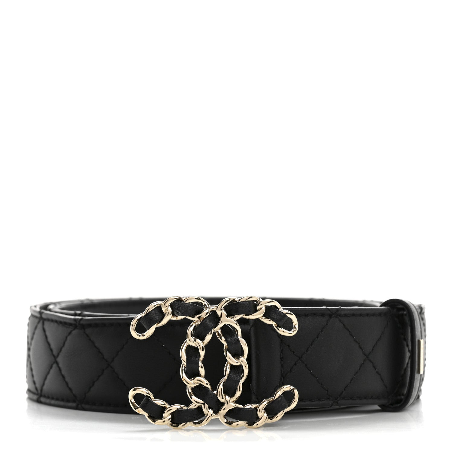 Chanel Calfskin Quilted CC Chain Belt 80 32 Black 1 of 6