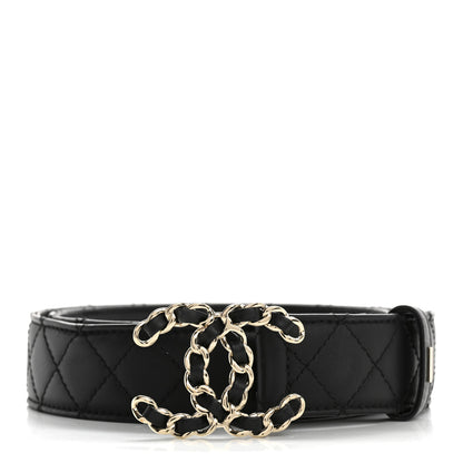 Chanel Calfskin Quilted CC Chain Belt 80 32 Black 1 of 6