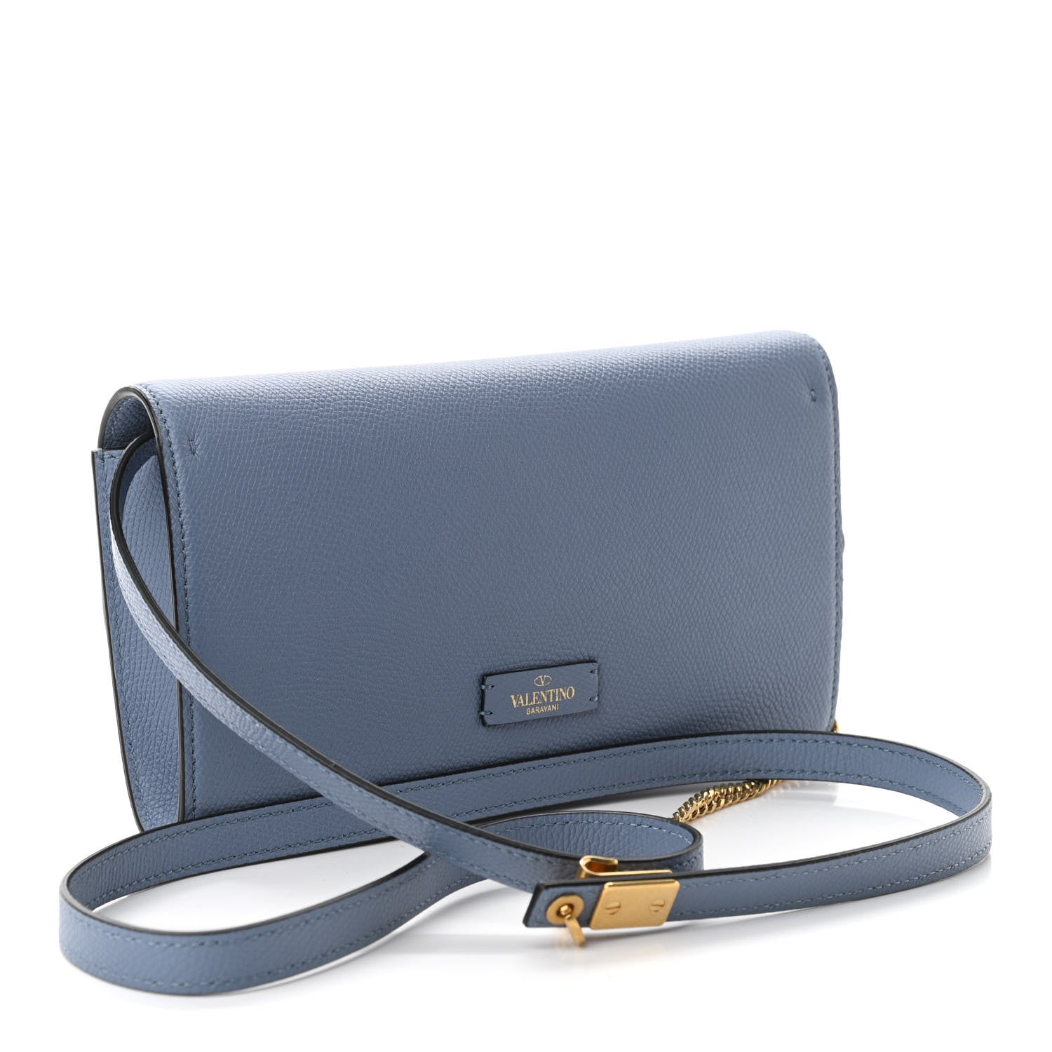 Valentino Garavani Grained Calfskin VSling Clutch With Shoulder Strap Niagara 3 of 9