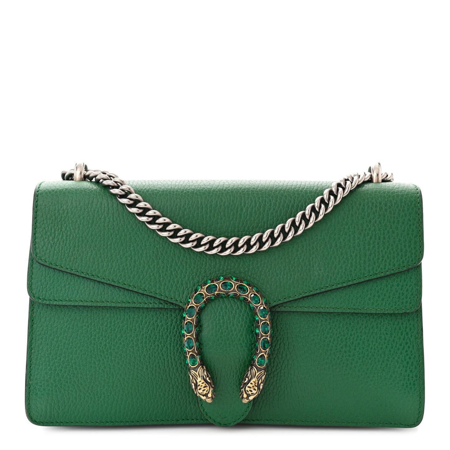 Pebbled Calfskin Small Dionysus Shoulder Bag Emerald