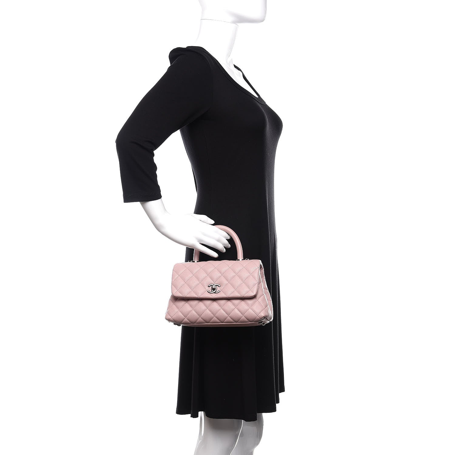 Chanel Caviar Quilted Mini Coco Handle Flap Pink 3 of 11