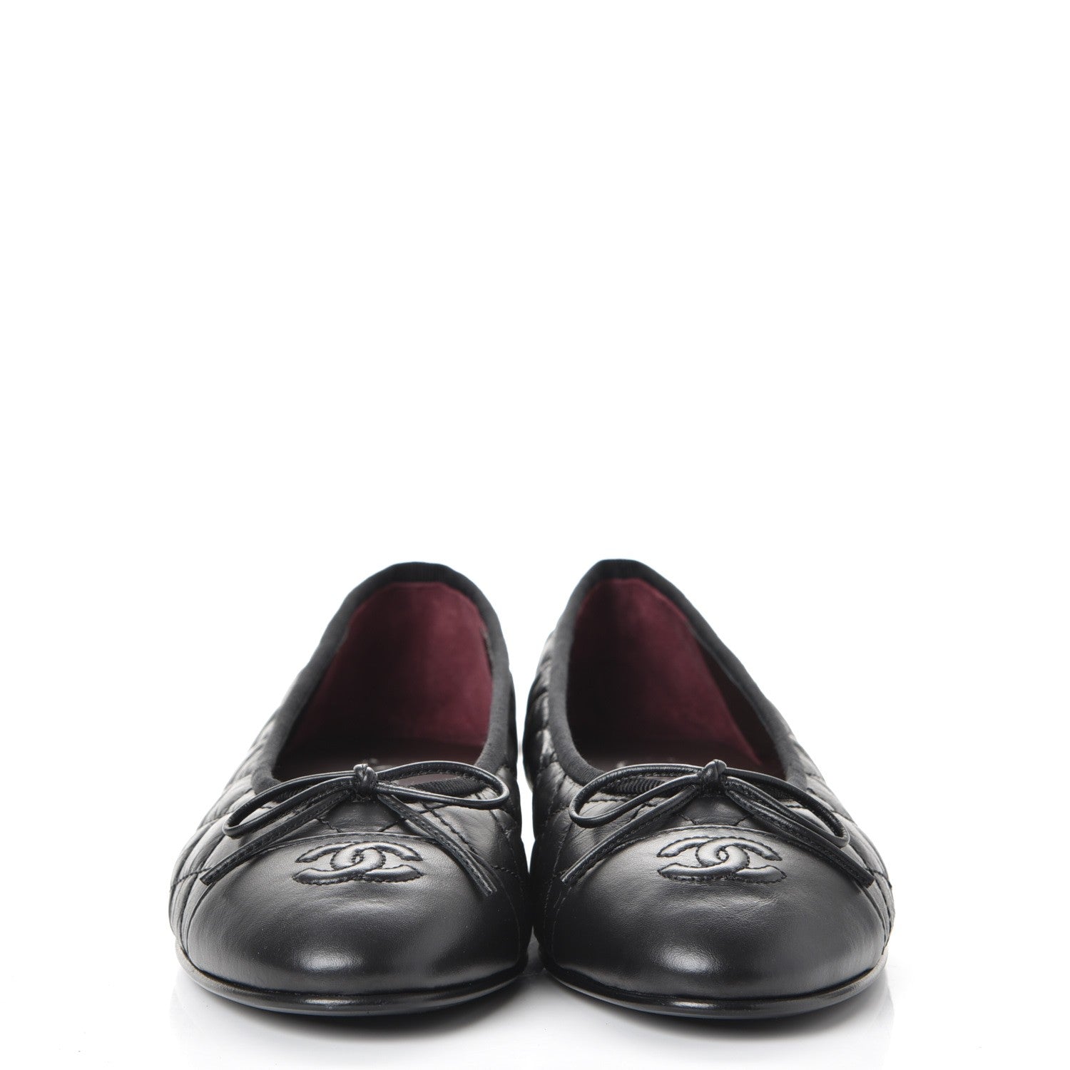 Chanel Aged Calfskin Quilted Cap Toe Ballerina Flats 39 Black 2 of 11