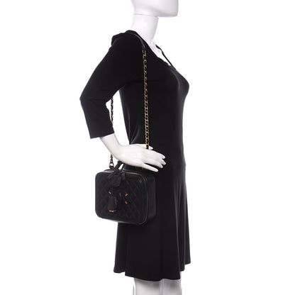 Chanel Caviar Quilted Medium CC Filigree Vanity Case Black 2 of 18