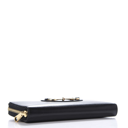 Gucci Boarded Plutone Calfskin Horsebit 1955 Zip Around Wallet Black 4 of 6