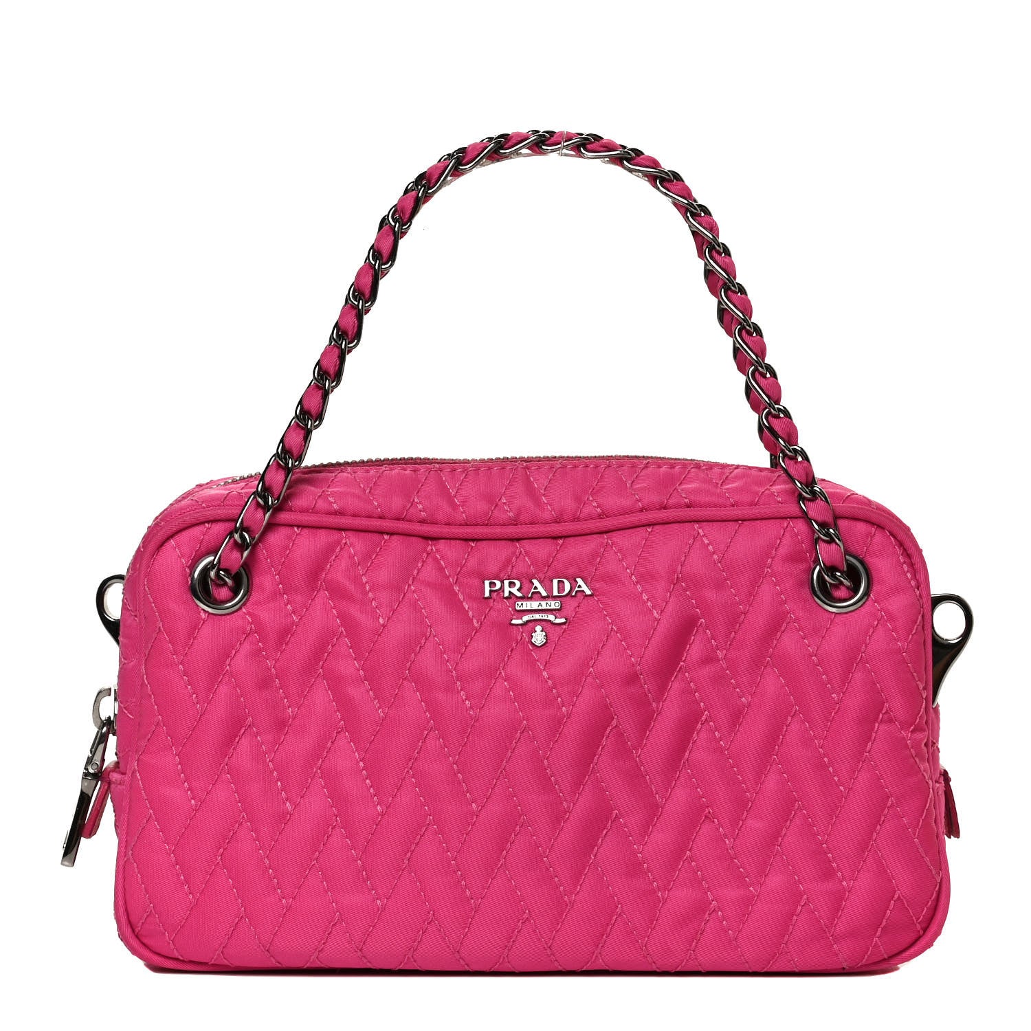 Prada Nylon Tessuto Impuntu Quilted Shoulder Bag Fuxia 1 of 13