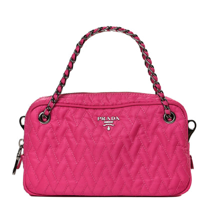 Prada Nylon Tessuto Impuntu Quilted Shoulder Bag Fuxia 1 of 13