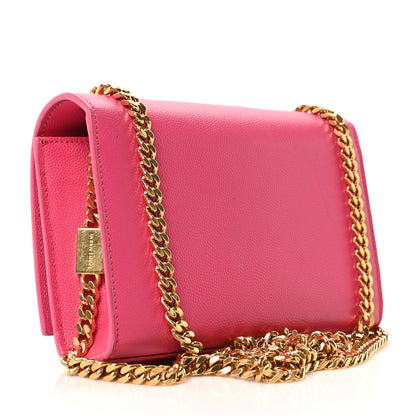 Saint Laurent Grain De Poudre Small Monogram Kate Satchel Bubblegum 3 of 9