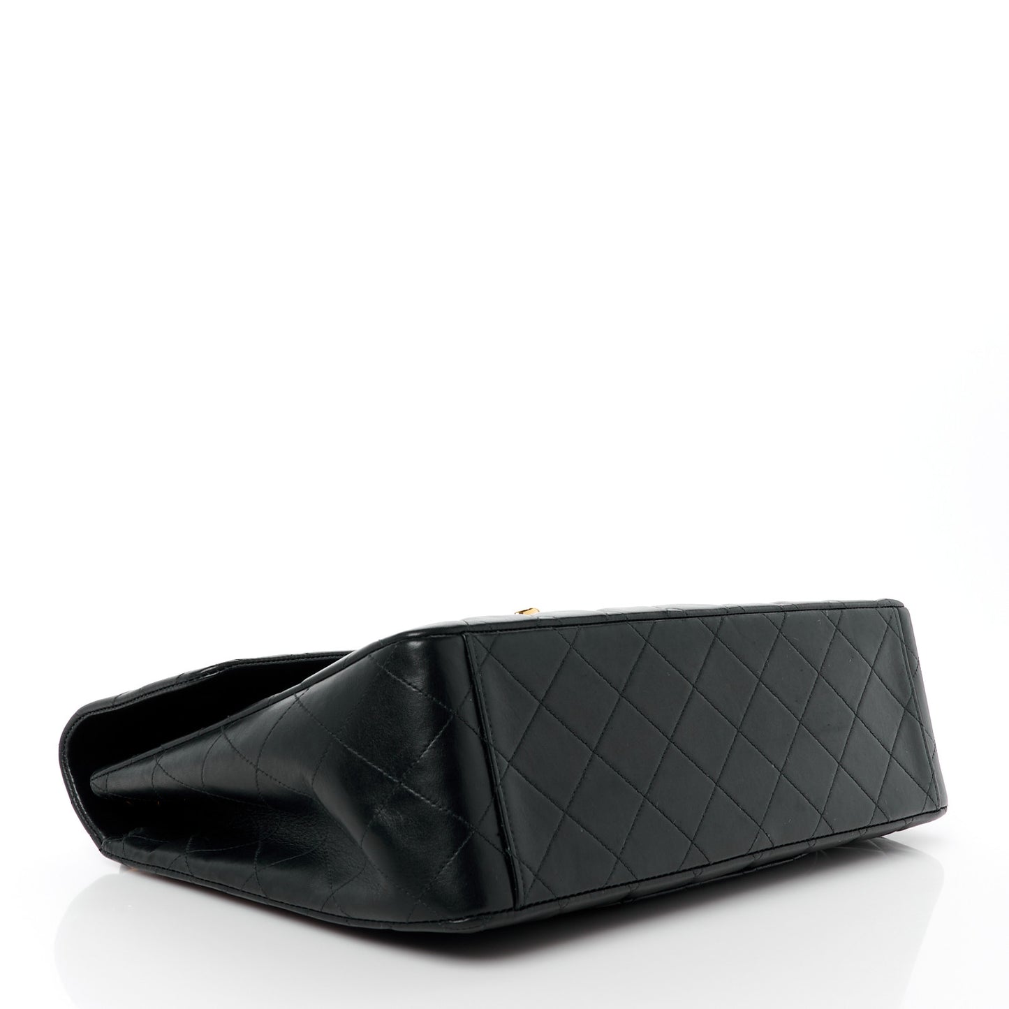 Lambskin Quilted XL Jumbo Single Flap Black