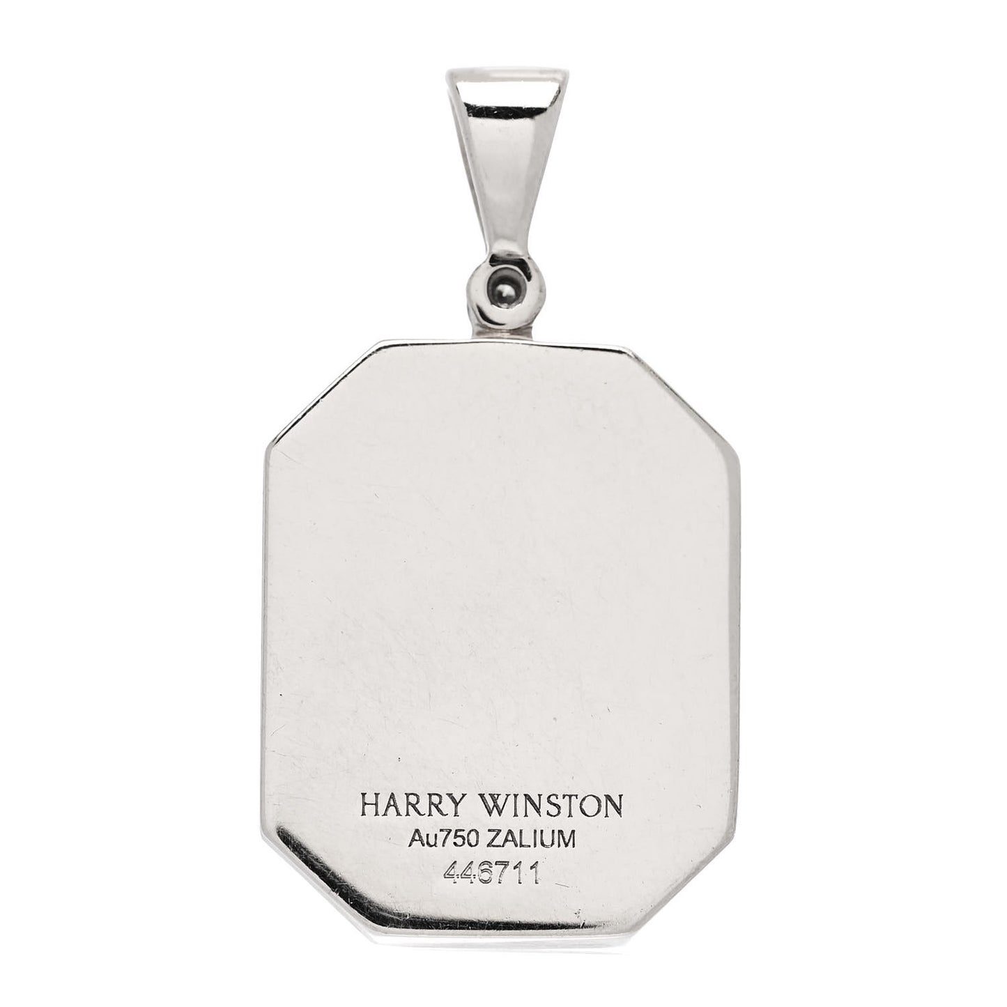 18K White Gold Diamond Zalium HW Logo Pendant
