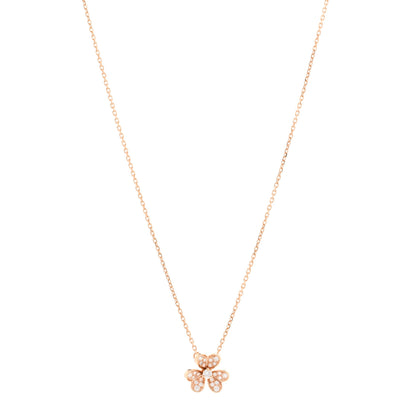 Van Cleef & Arpels 18K Rose Gold Diamond Mini Frivole Pendant Pave Necklace 1 of 5
