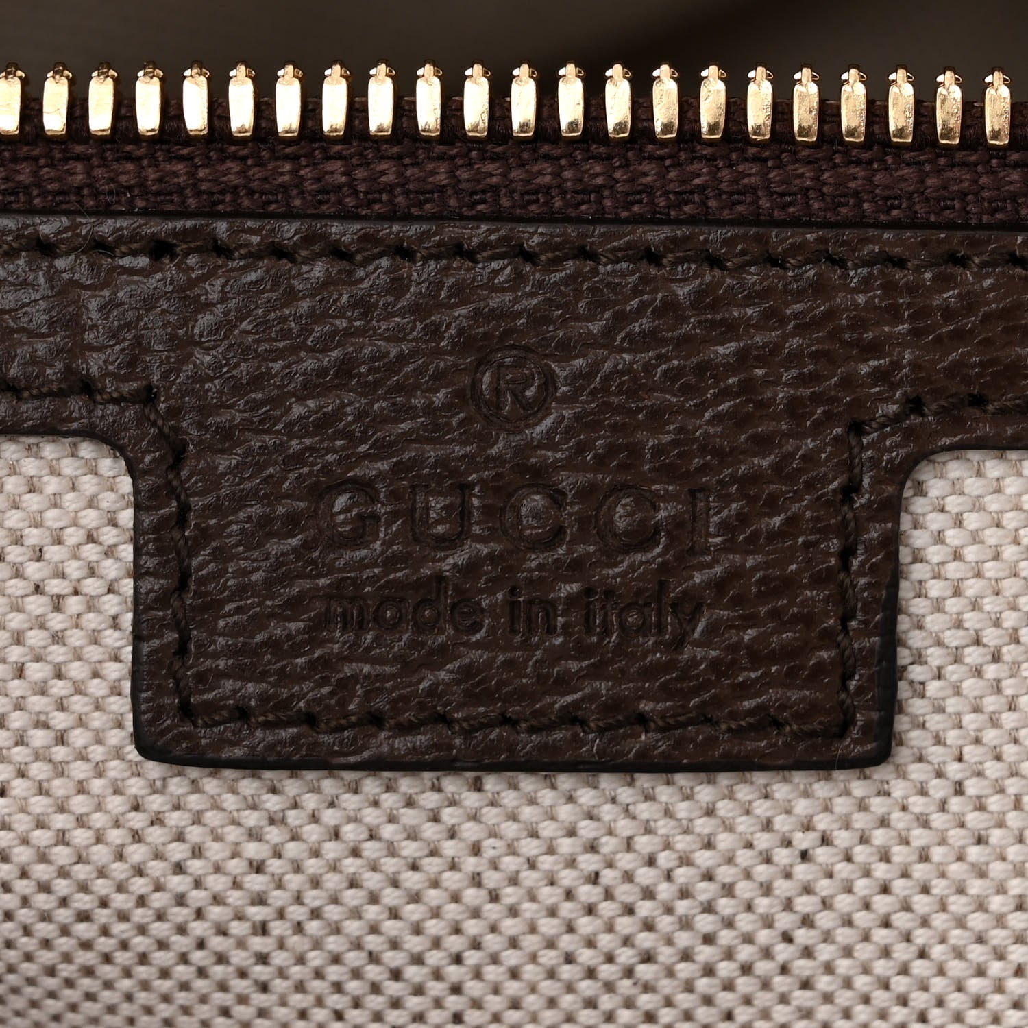 Gucci Monogram Jumbo GG Textured Dollar Calfskin Web Wristlet Messenger Bag Camel Ebony New Acero 6 of 10