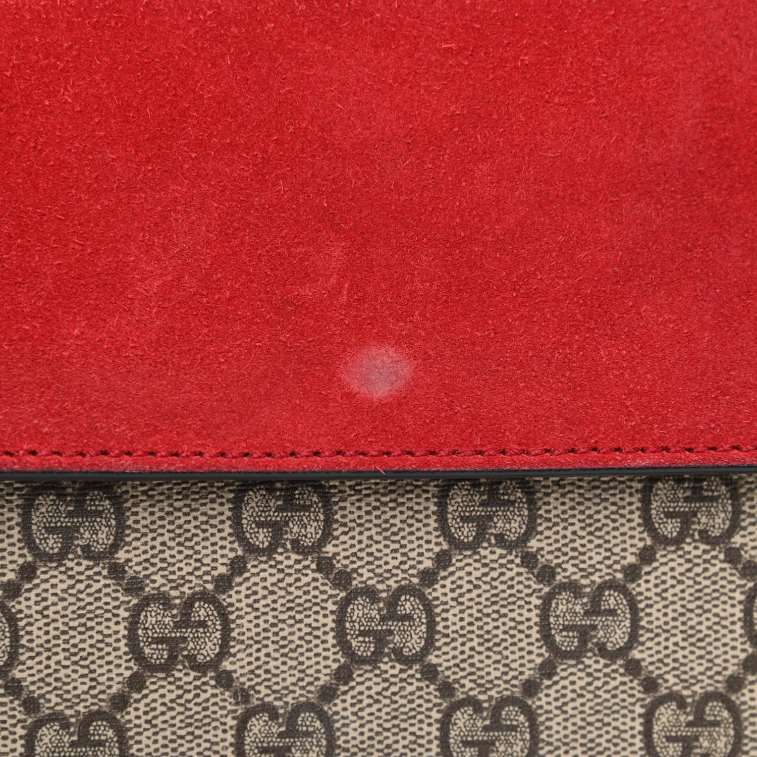 Gucci GG Supreme Monogram Suede Small Dionysus Shoulder Bag Beige Ebony Vulcanic Red 13 of 13
