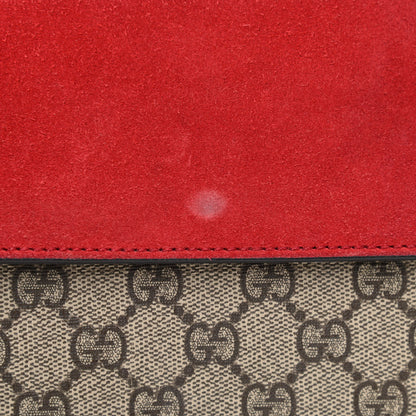 Gucci GG Supreme Monogram Suede Small Dionysus Shoulder Bag Beige Ebony Vulcanic Red 13 of 13
