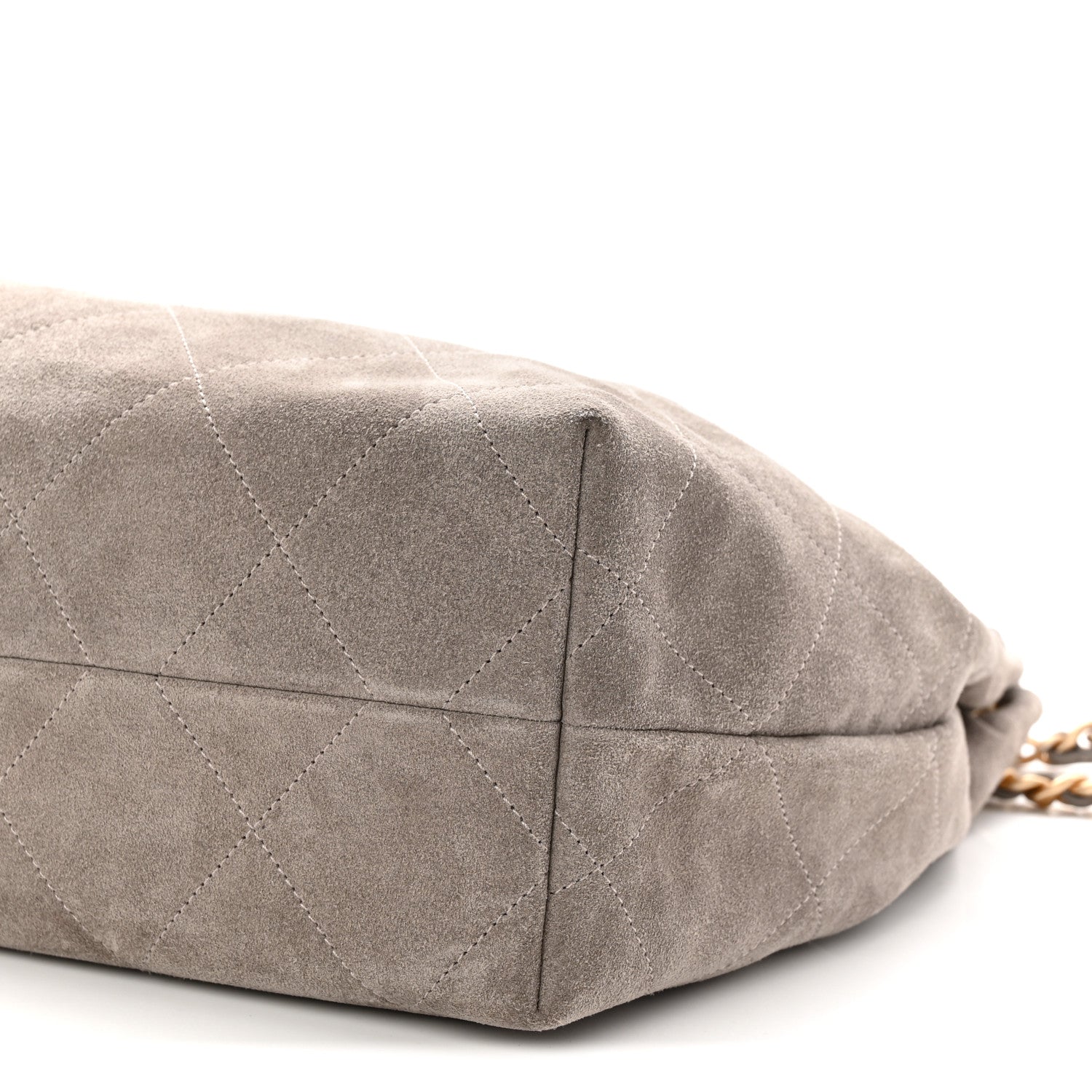 Chanel Suede Quilted Large Hobo Dark Grey 10 of 11