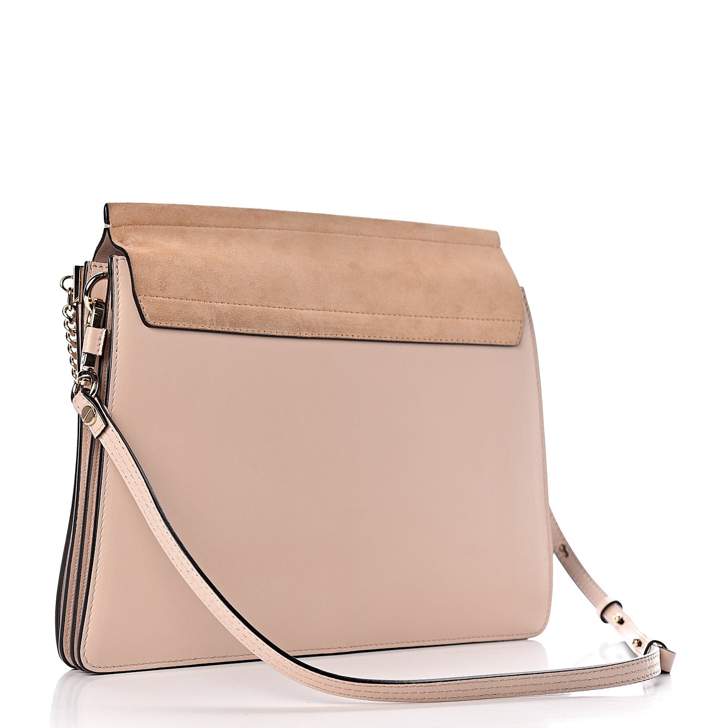 Calfskin Suede Medium Faye Shoulder Bag Cement Pink