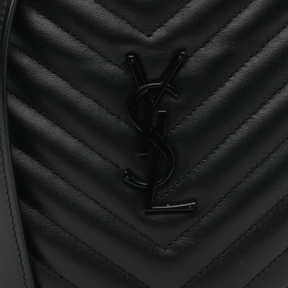 Saint Laurent Calfskin Matelasse Chevron Round Vinyle Camera Bag Black 8 of 10