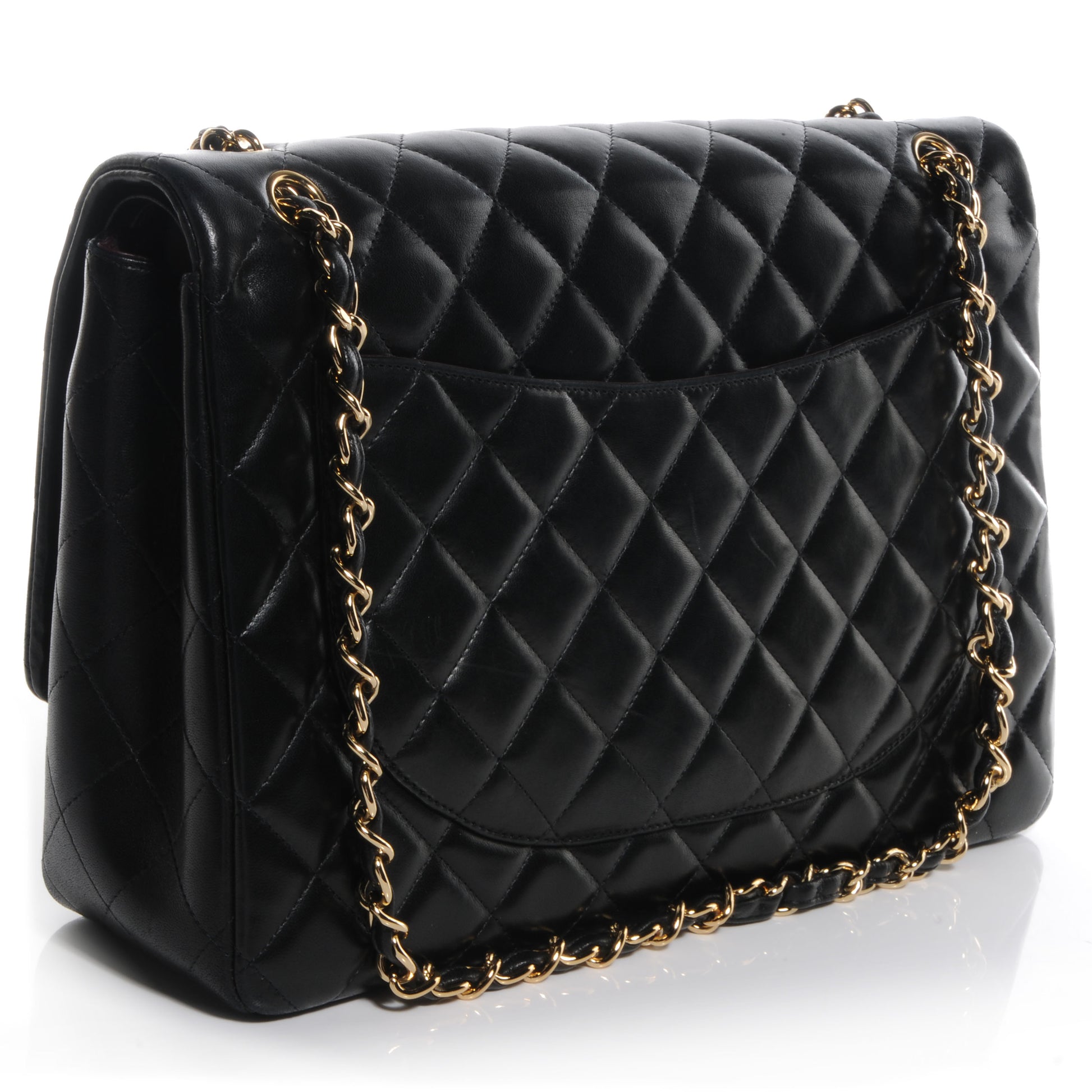 Chanel Lambskin Quilted Maxi Double Flap Black 3 of 9