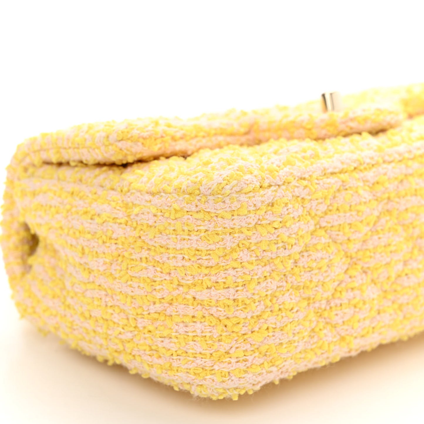 Tweed Quilted Mini Rectangular Flap Yellow Pink