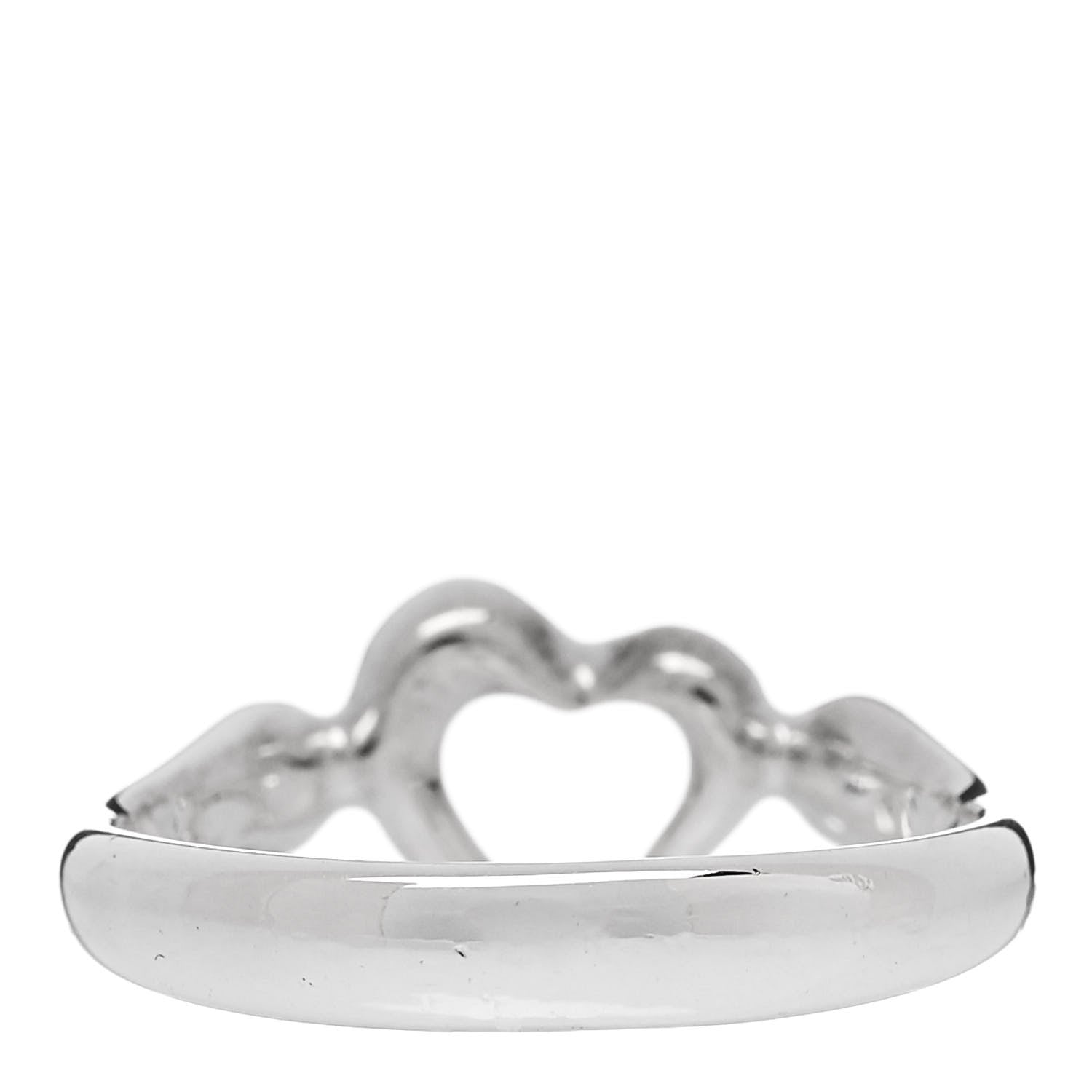 Tiffany Sterling Silver Elsa Peretti Open Heart Ring 53 6.5 3 of 4