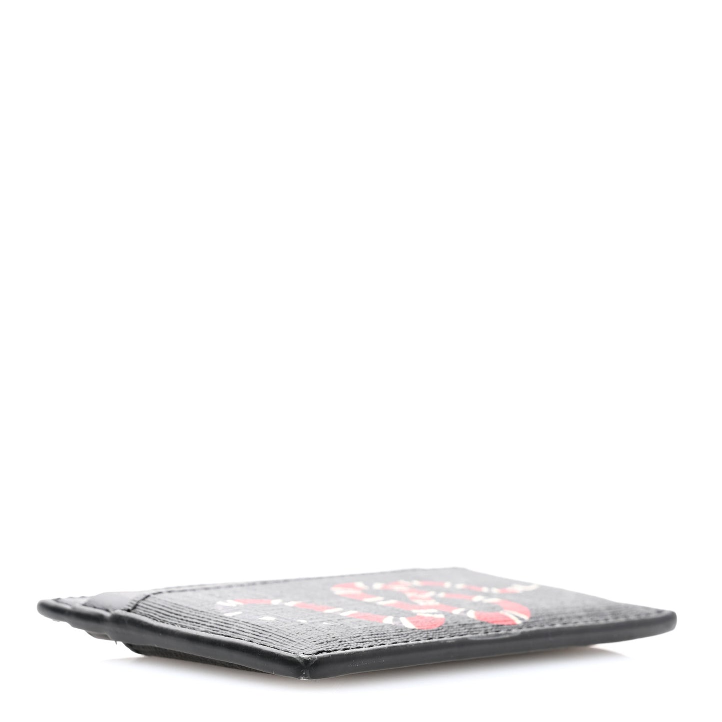GG Supreme Monogram Kingsnake Card Holder Black Grey