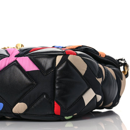 Chanel Lambskin Printed Fabric Medium Chanel 19 Flap Black Multicolor 8 of 8