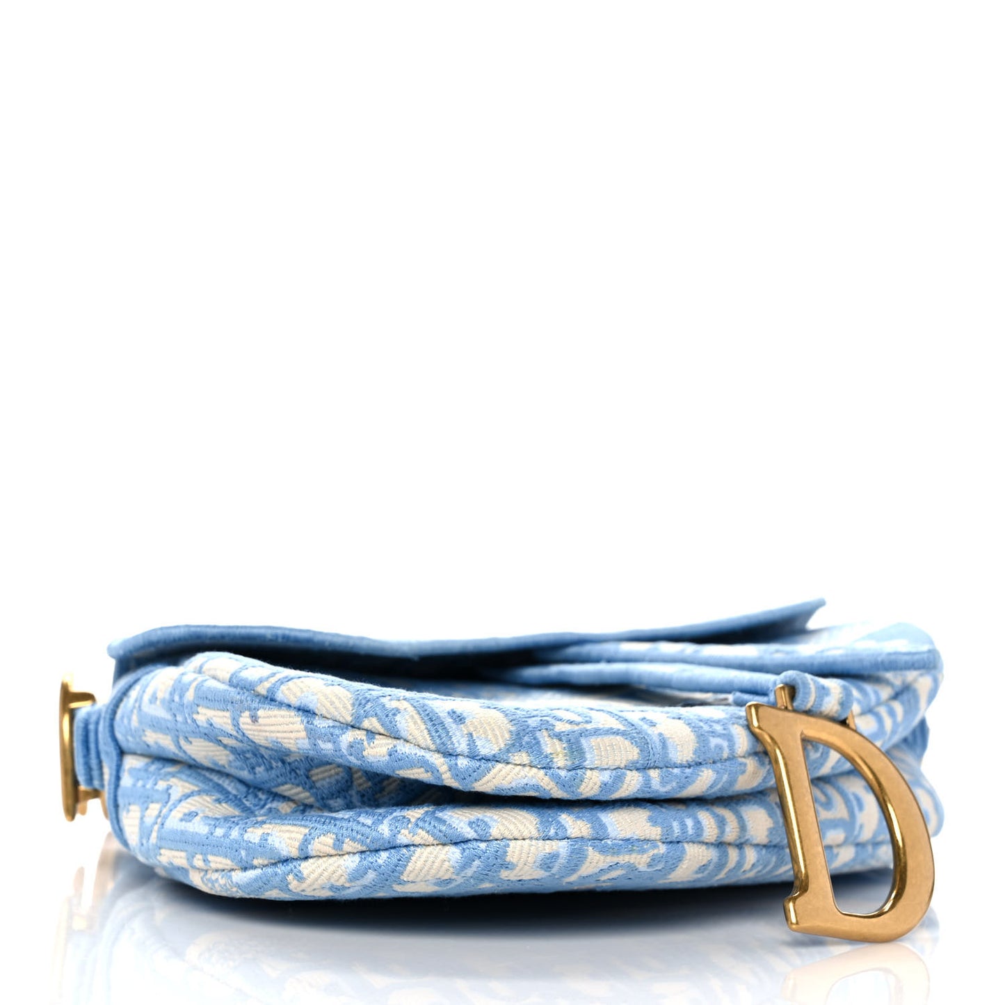 Oblique Embroidered Saddle Bag Cornflower Blue