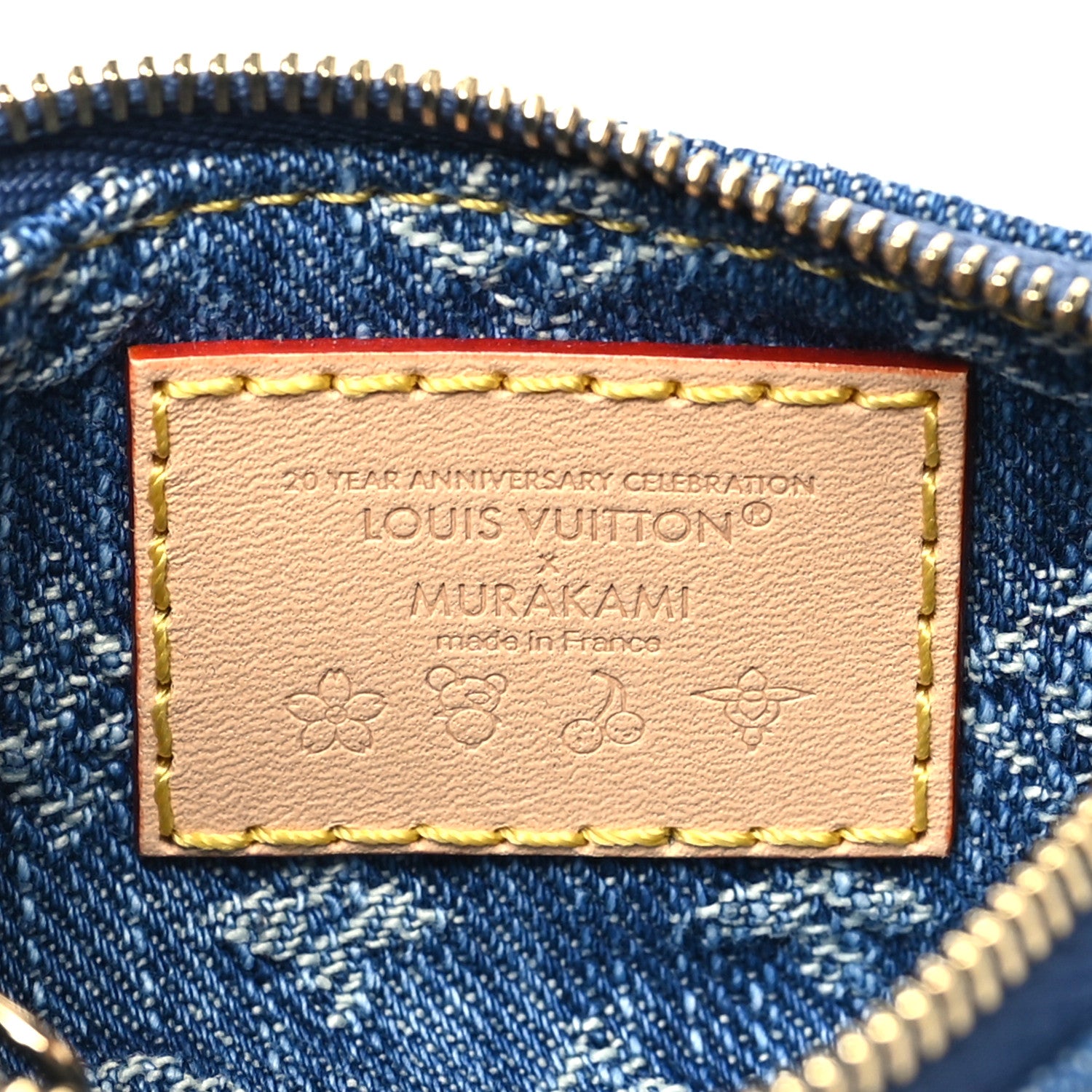 Louis Vuitton LV X TM Monogram Denim Cerises Key Pouch Blue 6 of 7