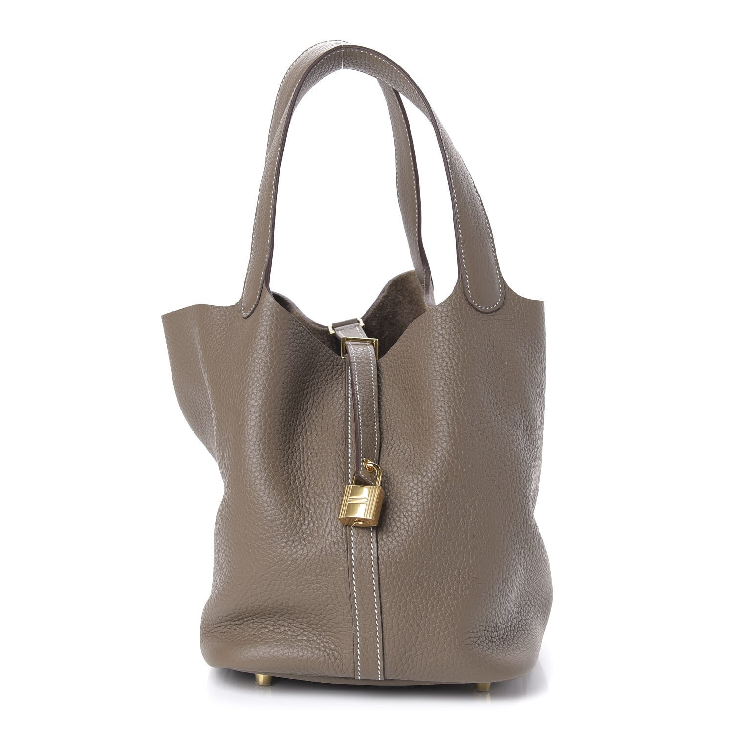 Hermes Taurillon Clemence Picotin Lock 22 MM Etoupe 1 of 9
