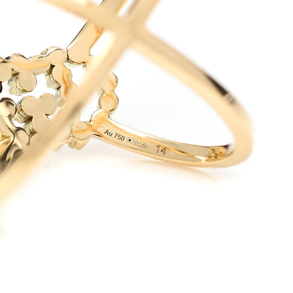 Gucci 18K Yellow Gold Diamond Running G Cross Ring 53 6.25 5 of 6