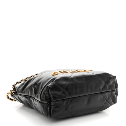 Chanel Shiny Calfskin Quilted Mini Chanel 22 Black 4 of 10