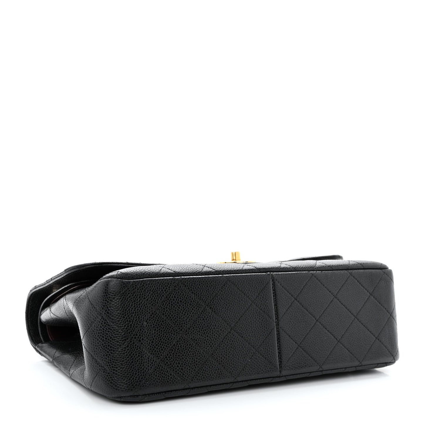 Caviar Quilted Jumbo Double Flap Black