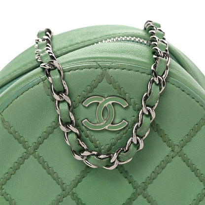 Chanel Lambskin Stitch Round Clutch With Chain Green 8 of 10
